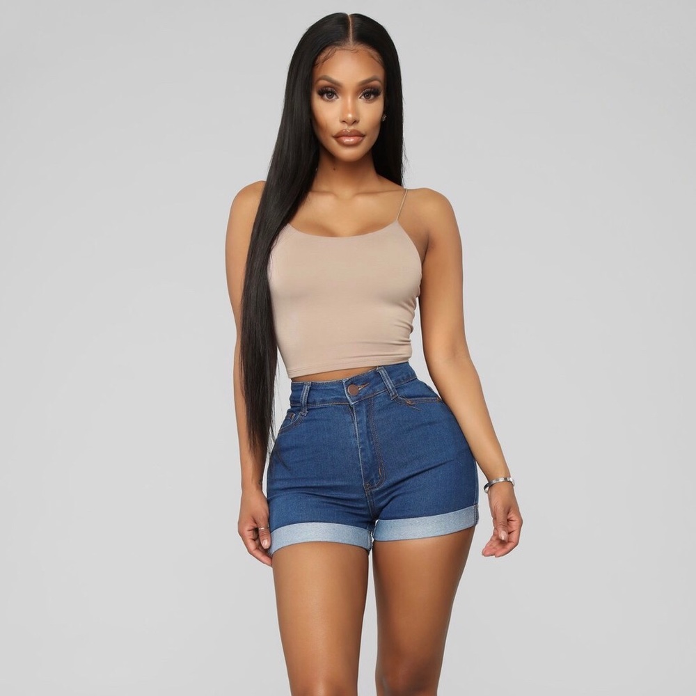 High waisted denim shorts